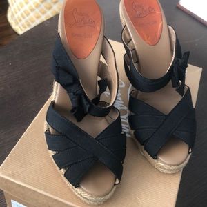 Authentic Christian louboutins espadrille sandals